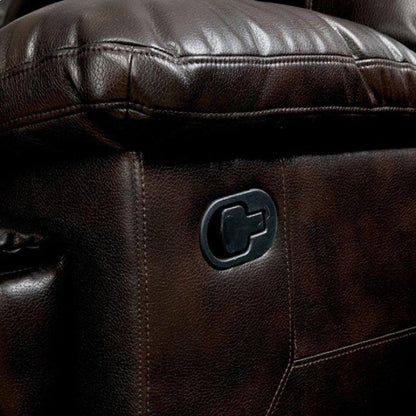  Furniture of America Glasgow Reclining Leather Look 5 pc Sectional CM6822BR-T-SECT IMAGE 2