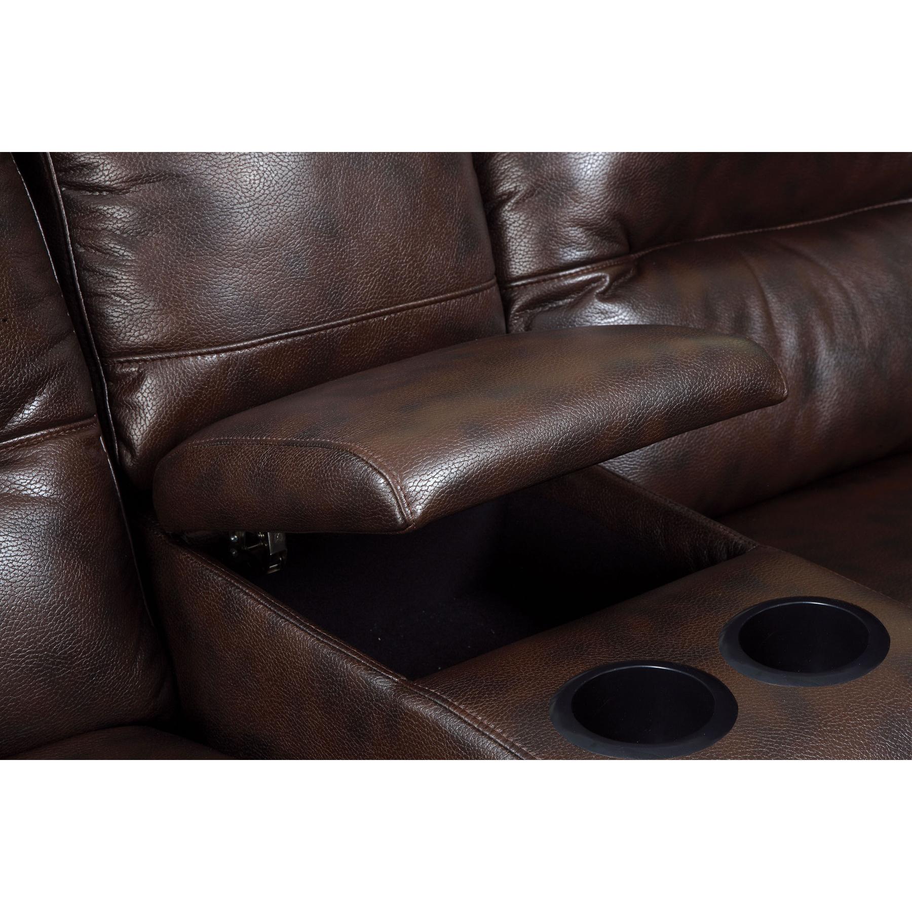  Furniture of America Glasgow Reclining Leather Look 5 pc Sectional CM6822BR-T-SECT IMAGE 6