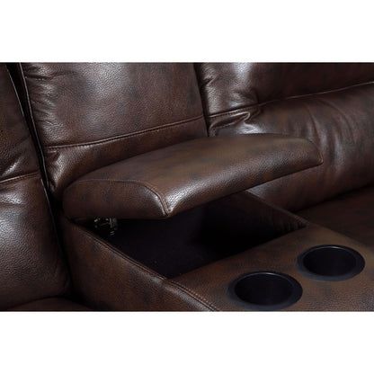  Furniture of America Glasgow Reclining Leather Look 5 pc Sectional CM6822BR-T-SECT IMAGE 6