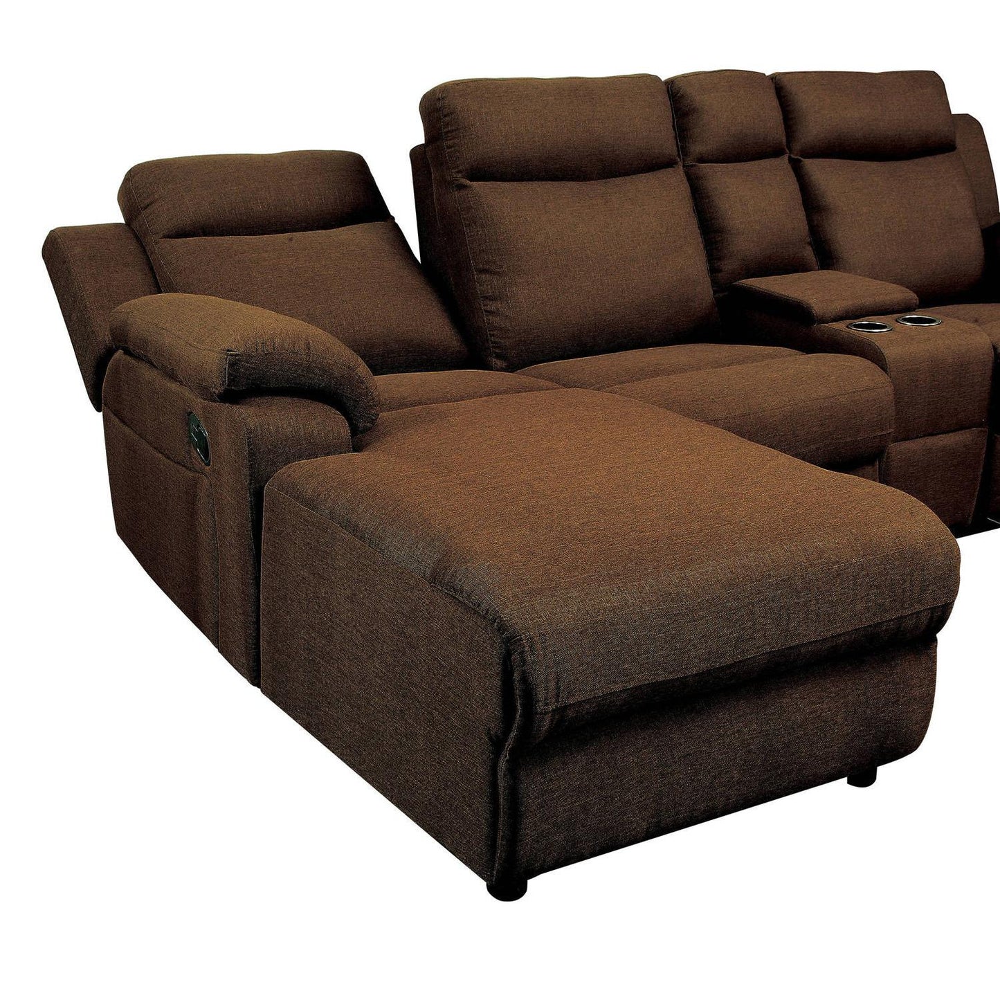  Furniture of America Kamryn Reclining Fabric 2 pc Sectional CM6771BR-SECTIONAL IMAGE 3
