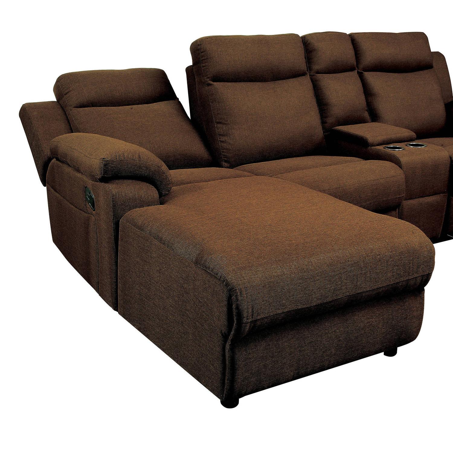  Furniture of America Kamryn Reclining Fabric 2 pc Sectional CM6771BR-SECTIONAL IMAGE 3