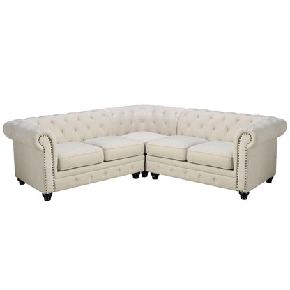  Furniture of America Stanford II Fabric 3 pc Sectional CM6270IV-SET IMAGE 2