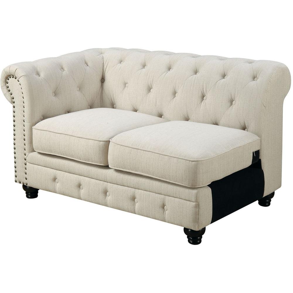  Furniture of America Stanford II Fabric 3 pc Sectional CM6270IV-SET IMAGE 3