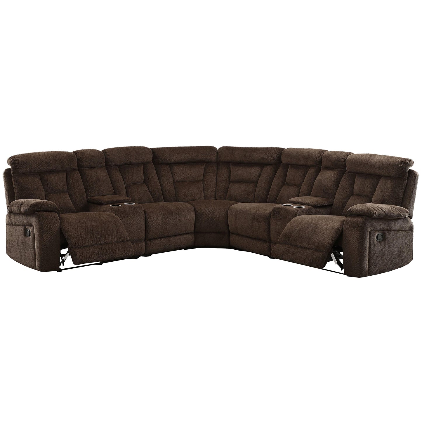  Furniture of America Maybell Reclining Fabric 3 pc Sectional CM6773BR-SECTIONAL IMAGE 1