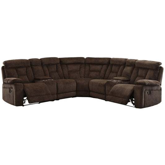  Furniture of America Maybell Reclining Fabric 3 pc Sectional CM6773BR-SECTIONAL IMAGE 1
