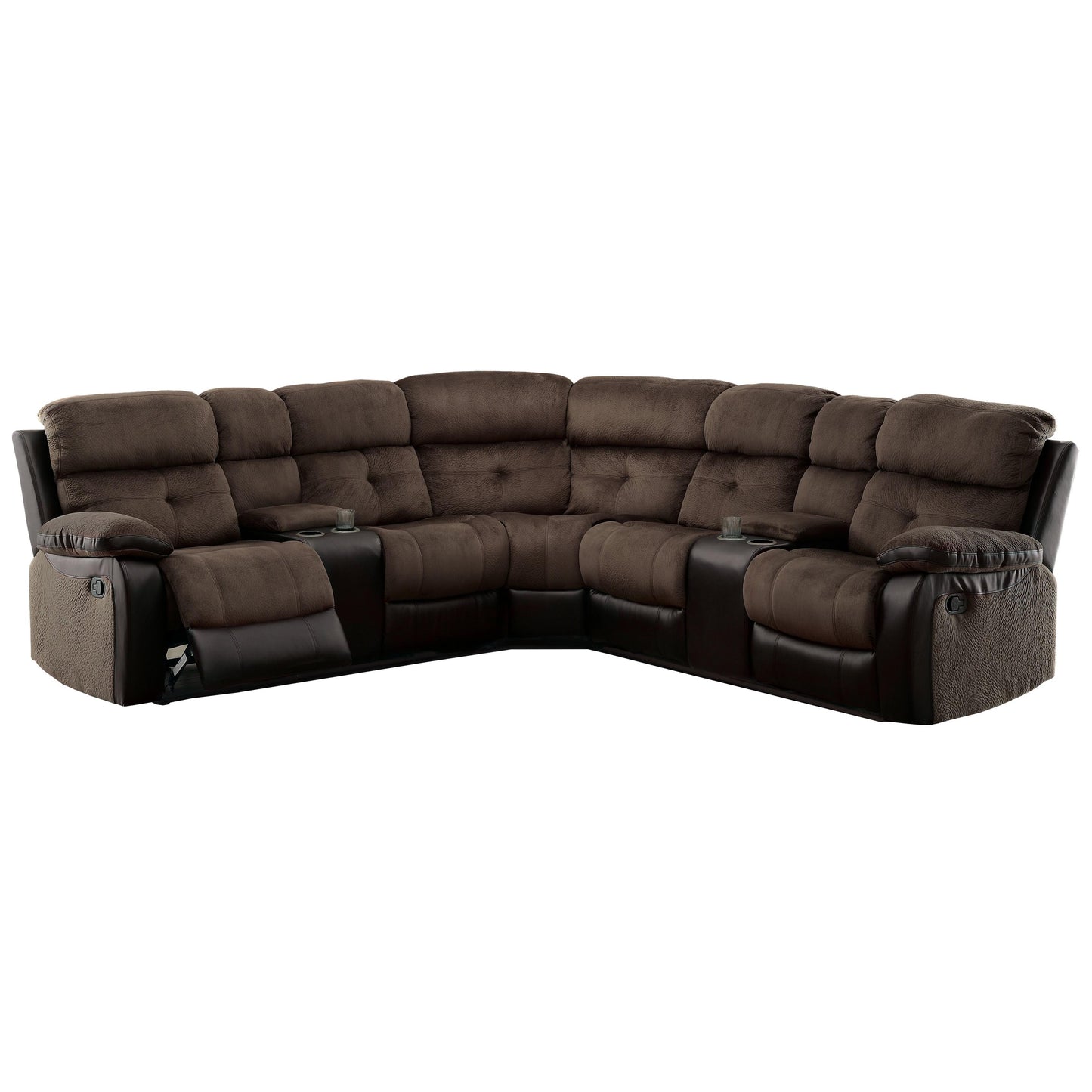  Furniture of America Hadley II Reclining Fabric 3 pc Sectional CM6871-SECTIONAL IMAGE 1