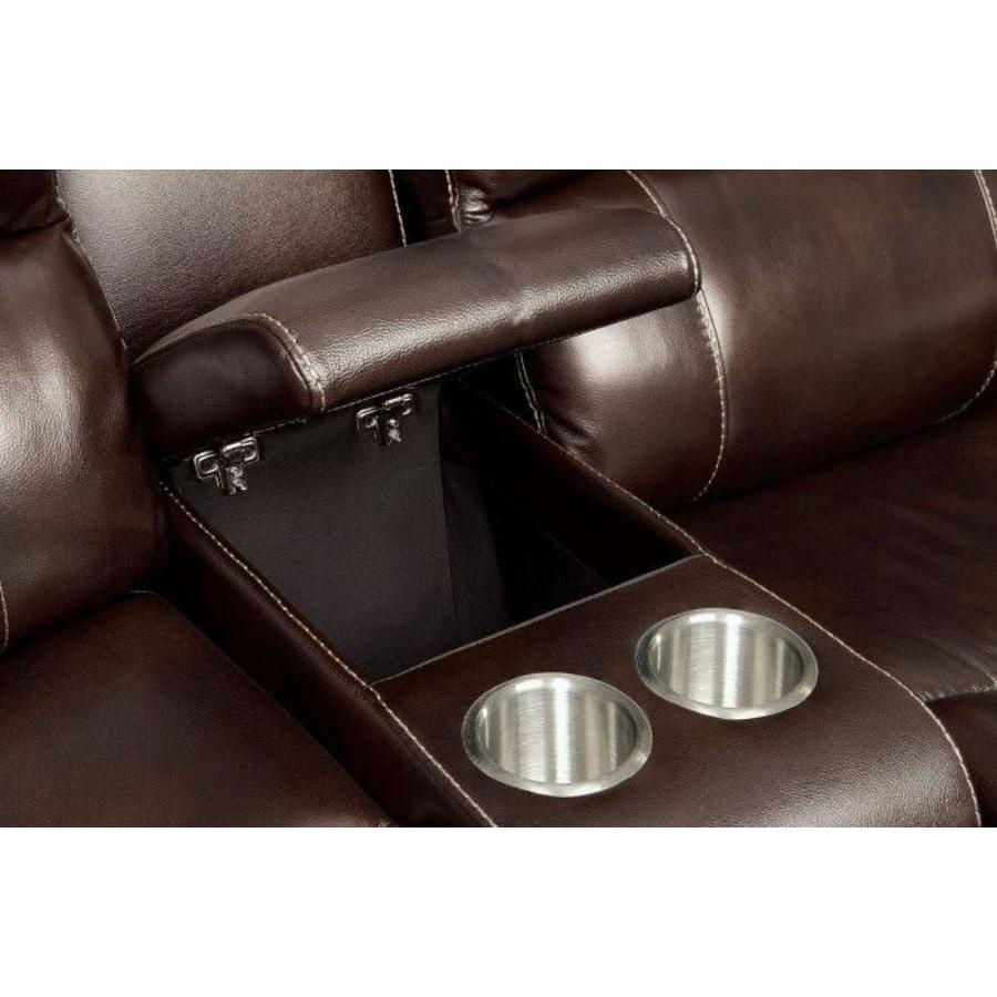  Furniture of America Ruth Reclining Leather Match 3 pc Sectional CM6783BR-SECTIONAL IMAGE 4