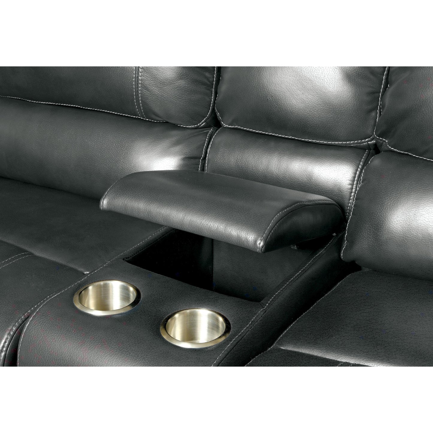  Furniture of America Estrella Reclining Leatherette 6 pc Sectional CM6131GY-SECTIONAL IMAGE 3