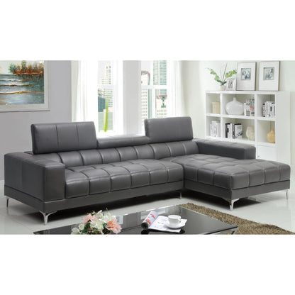  Furniture of America Bourdet II Bonded Leather Match 2 pc Sectional CM6669GY-SET IMAGE 1