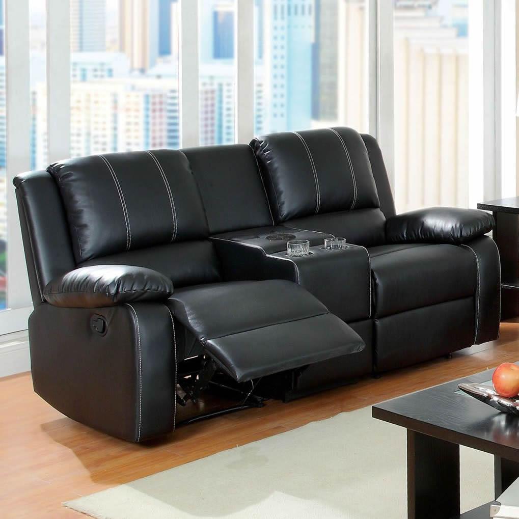  Furniture of America Gaffey Reclining Bonded Leather Match Loveseat CM6826LV-SET+CS IMAGE 1