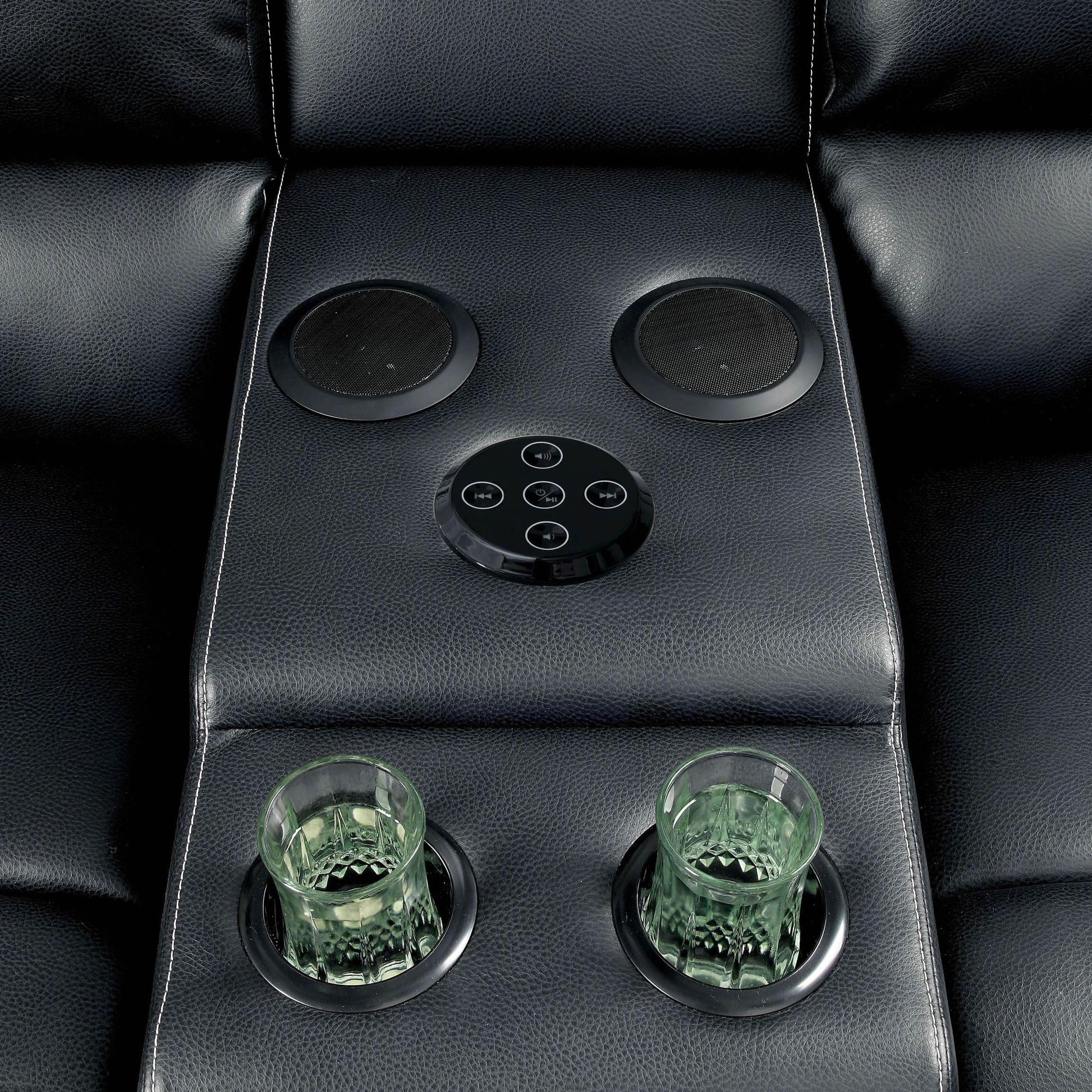  Furniture of America Gaffey Reclining Bonded Leather Match Loveseat CM6826LV-SET+CS IMAGE 2