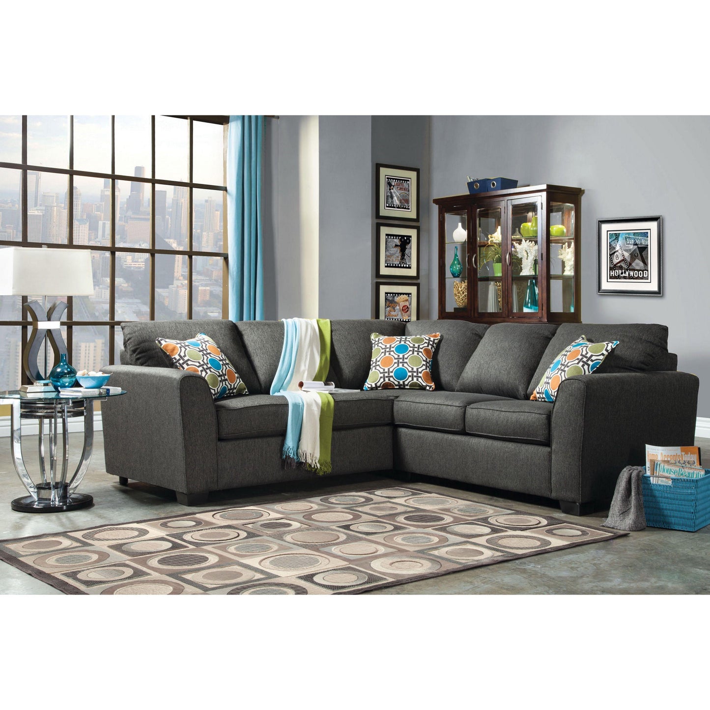  Furniture of America Playa Fabric 2 pc Sectional SM3035-PK IMAGE 1