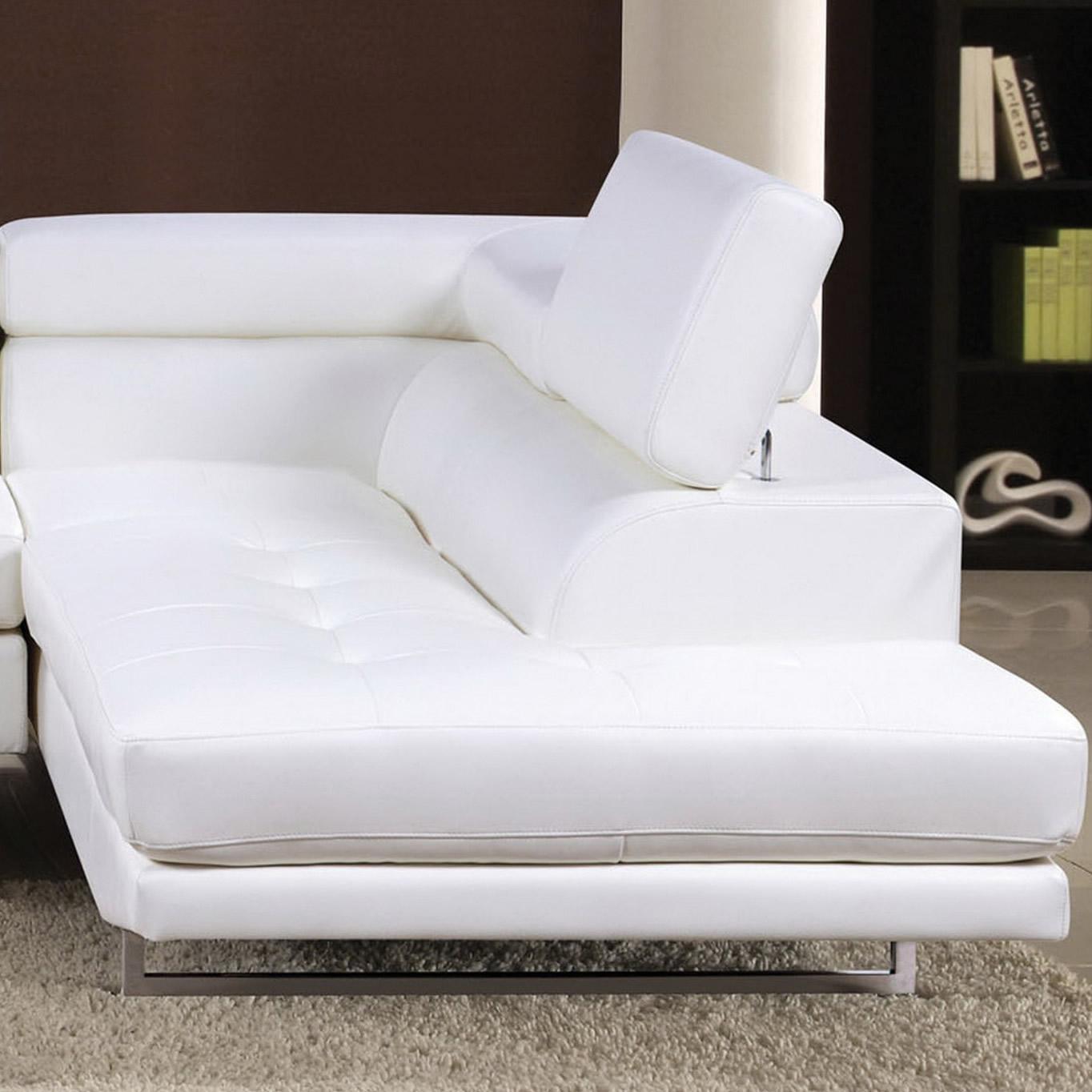  Furniture of America Kemi Bonded Leather Match 2 pc Sectional CM6553WH-PK IMAGE 2