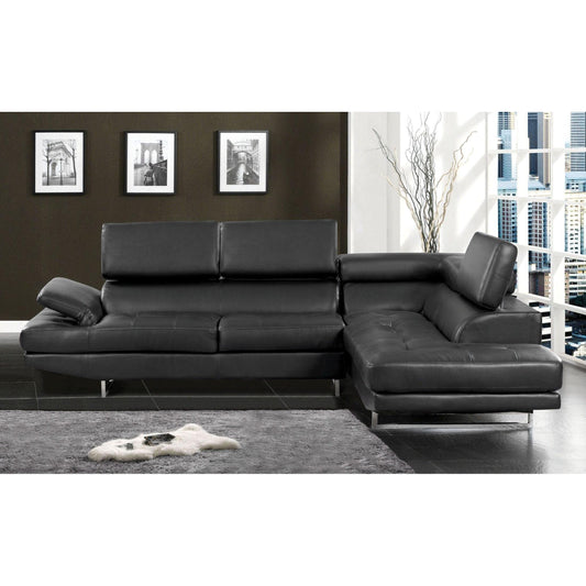  Furniture of America Kemi Bonded Leather Match 2 pc Sectional CM6553BK-PK IMAGE 1