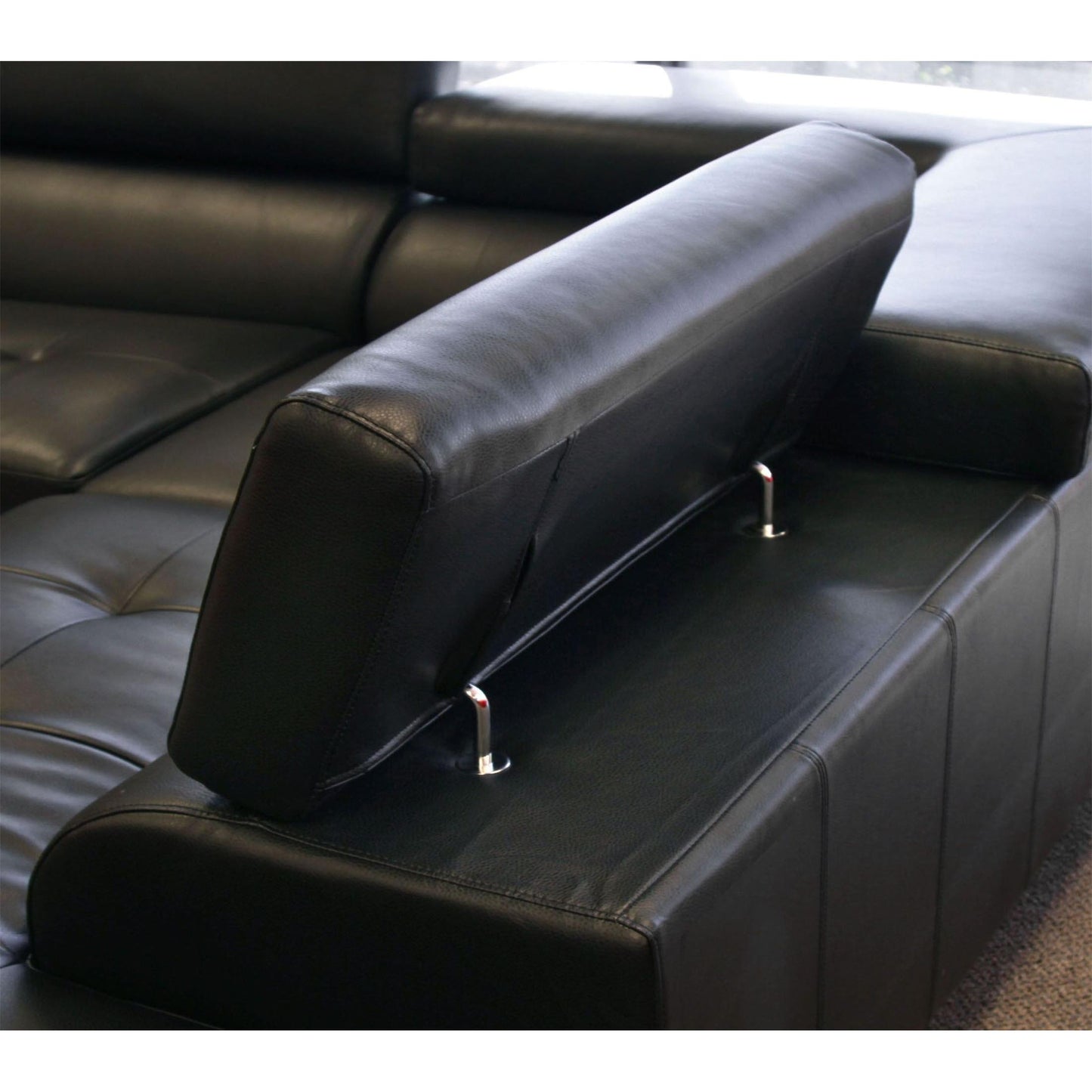  Furniture of America Kemi Bonded Leather Match 2 pc Sectional CM6553BK-PK IMAGE 2