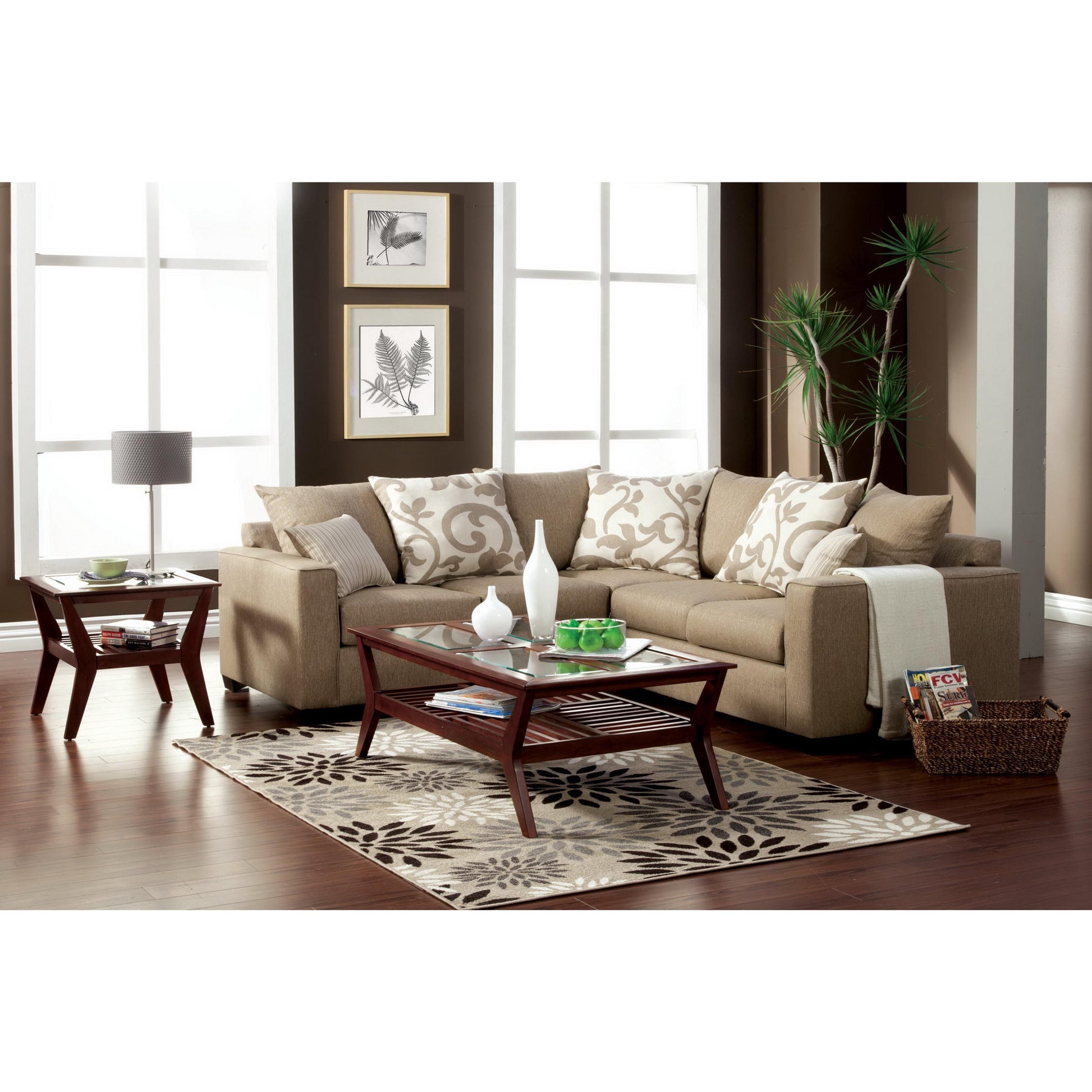  Furniture of America Colebrook Fabric 2 pc Sectional SM3016-PK IMAGE 1