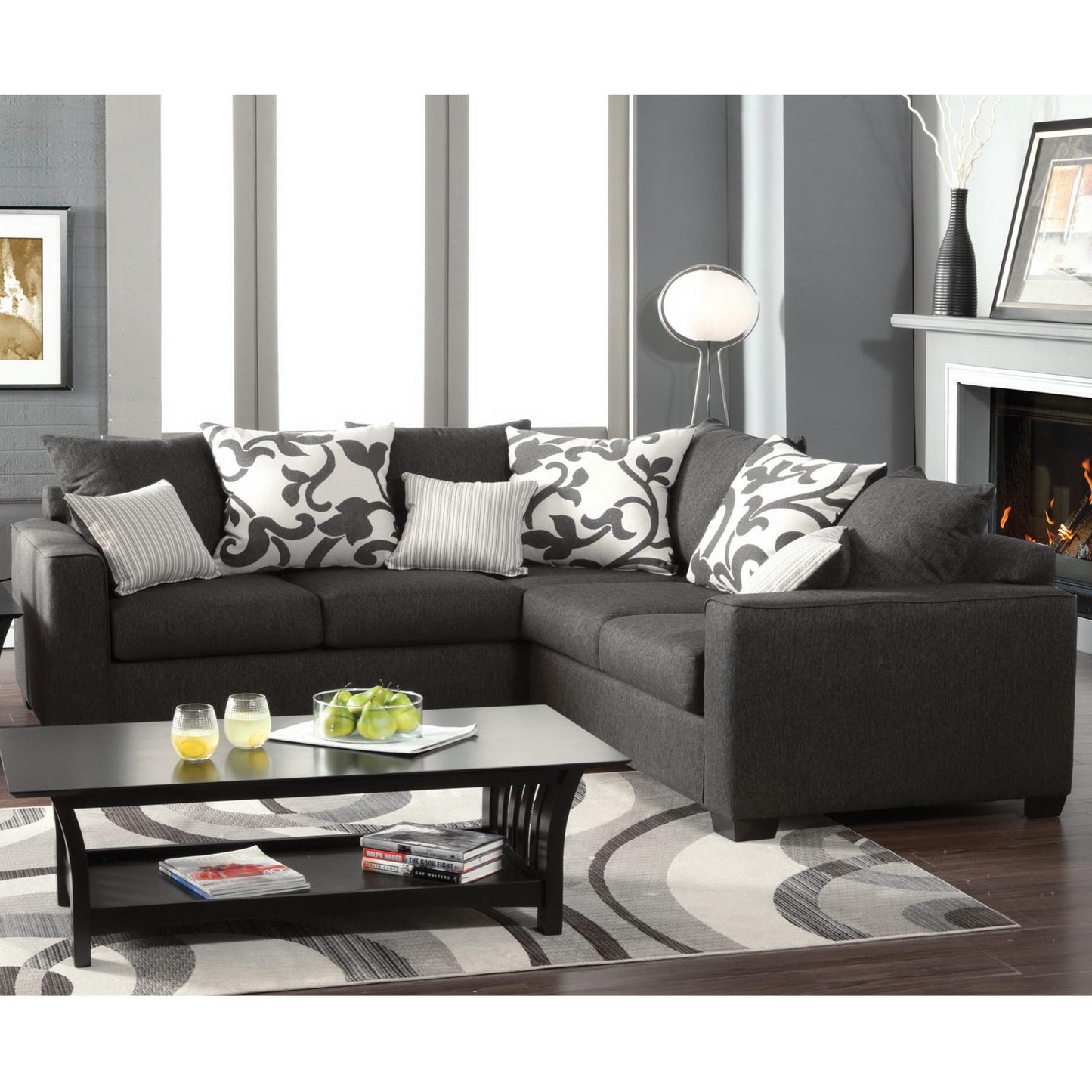  Furniture of America Colebrook Fabric 2 pc Sectional SM3015-PK IMAGE 1
