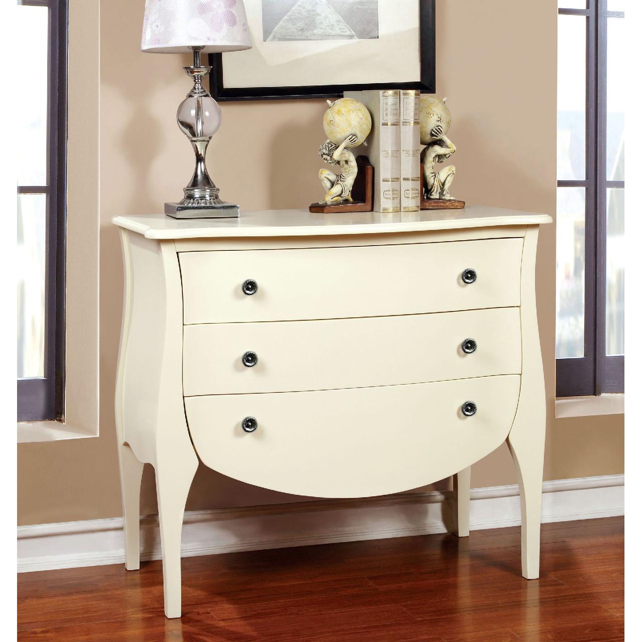  Furniture of America Accent Cabinets Bombé Chests CM-AC139WH IMAGE 1