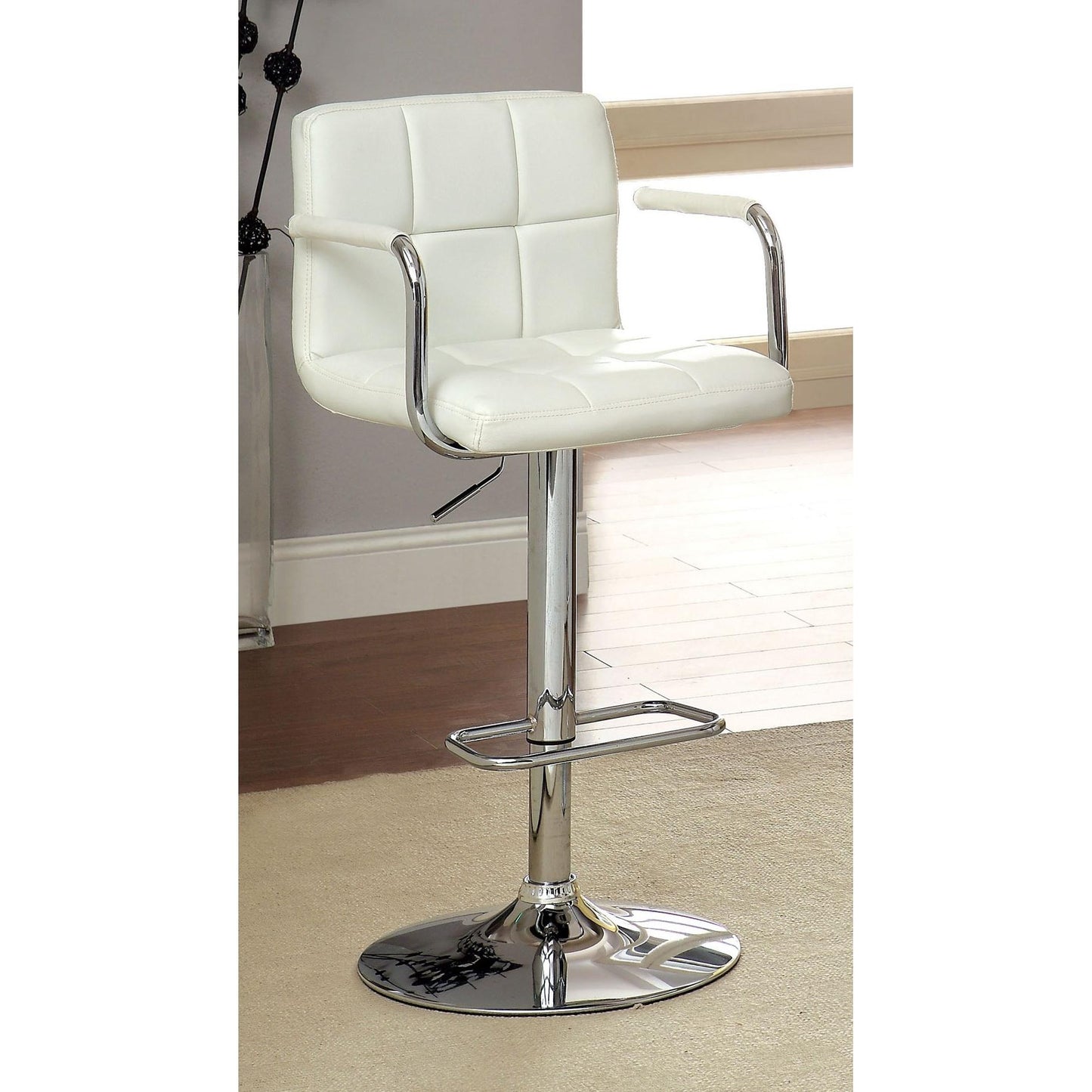  Furniture of America Corfu Adjustable Height Stool CM-BR6917WH IMAGE 1