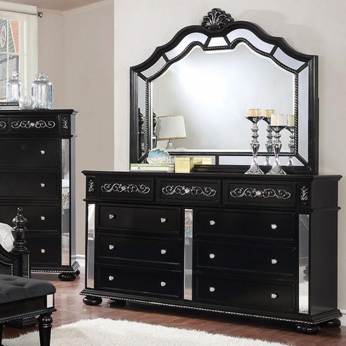  Furniture of America Azha Dresser Mirror CM7194BK-M IMAGE 2