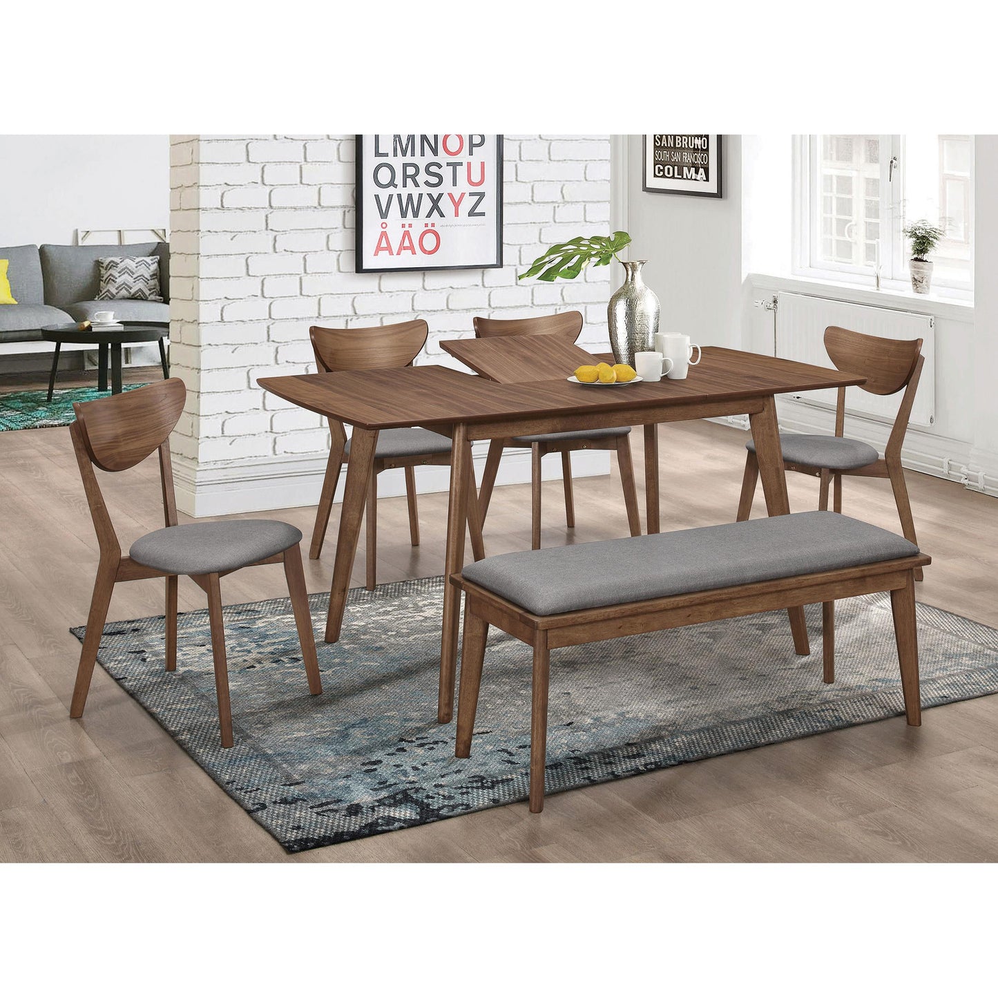 Coaster Furniture Alfredo 108082 Dining Side Chair - Grey and Natural Walnut (Set of 2) IMAGE 9