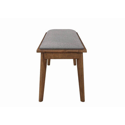 Coaster Furniture Alfredo 108083 Upholstered Dining Bench - Grey and Natural Walnut IMAGE 3