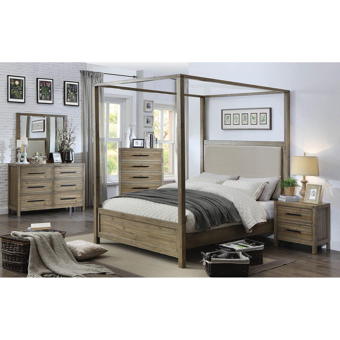  Furniture of America Garland California King Canopy Bed CM7356CK-BED IMAGE 4