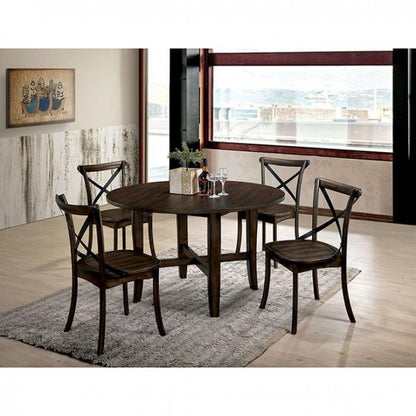  Furniture of America Round Saige Dining Table with Trestle Base CM3138RT IMAGE 2