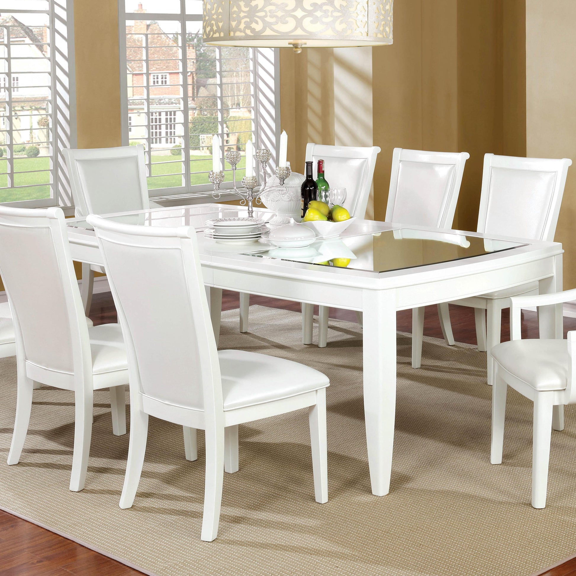  Furniture of America Madeline Dining Table with Glass Top CM3396T IMAGE 3