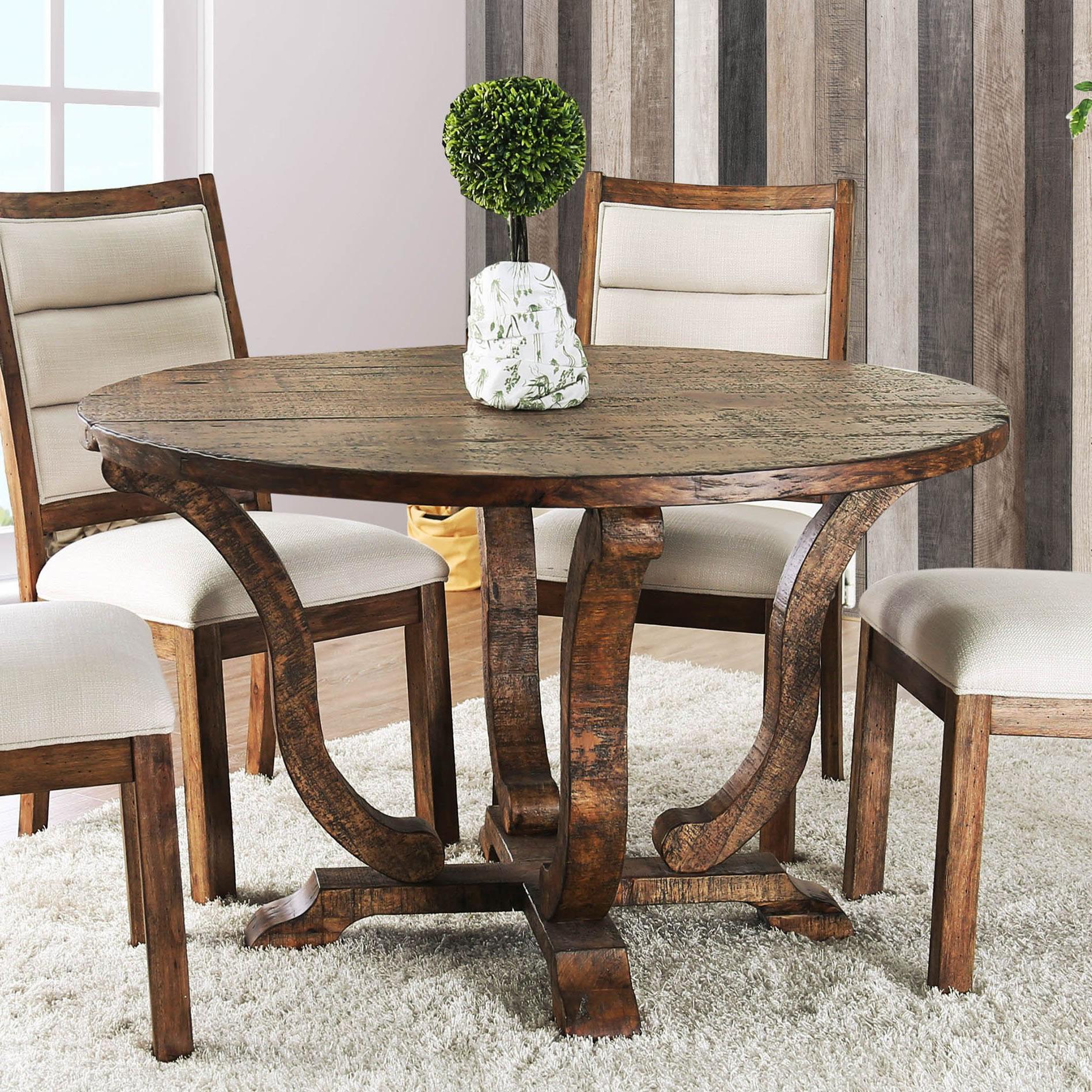  Furniture of America Round Isabelle Dining Table CM3395A-RT IMAGE 1