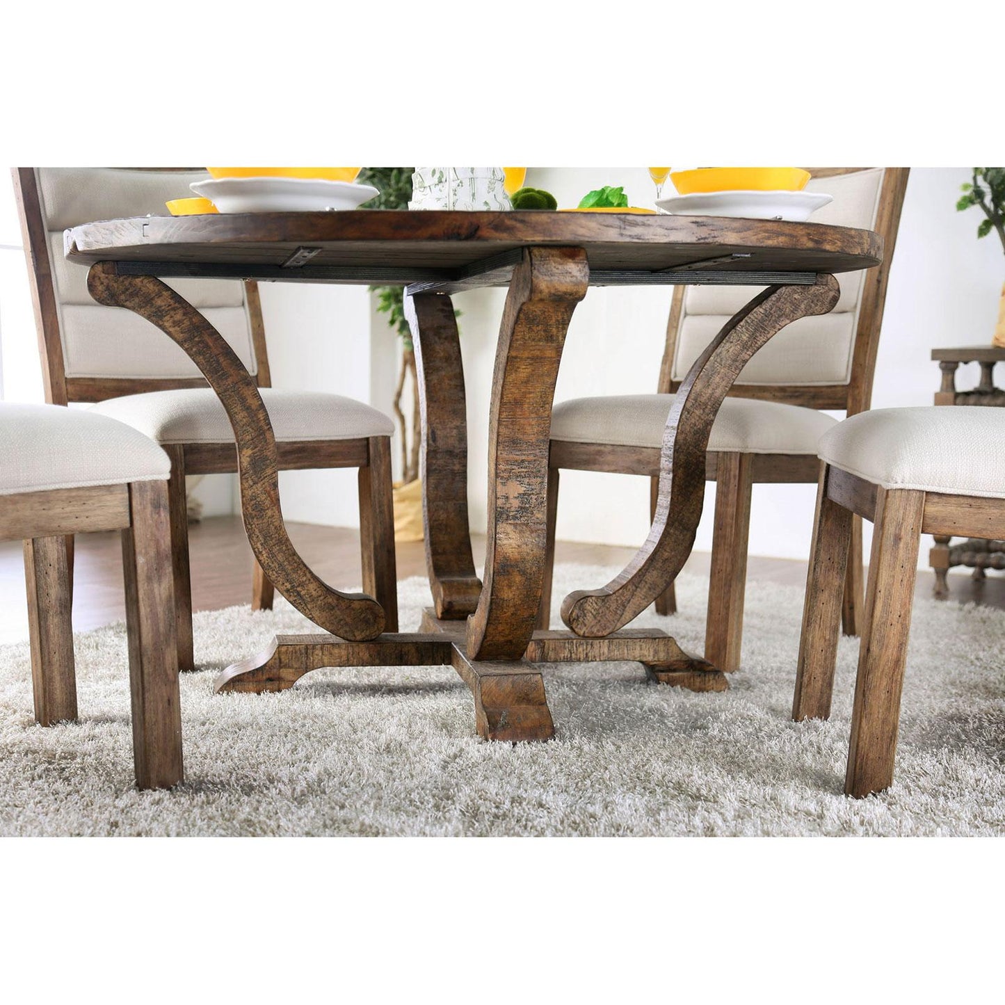  Furniture of America Round Isabelle Dining Table CM3395A-RT IMAGE 3
