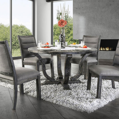  Furniture of America Round Isabelle Dining Table CM3395GY-RT IMAGE 2