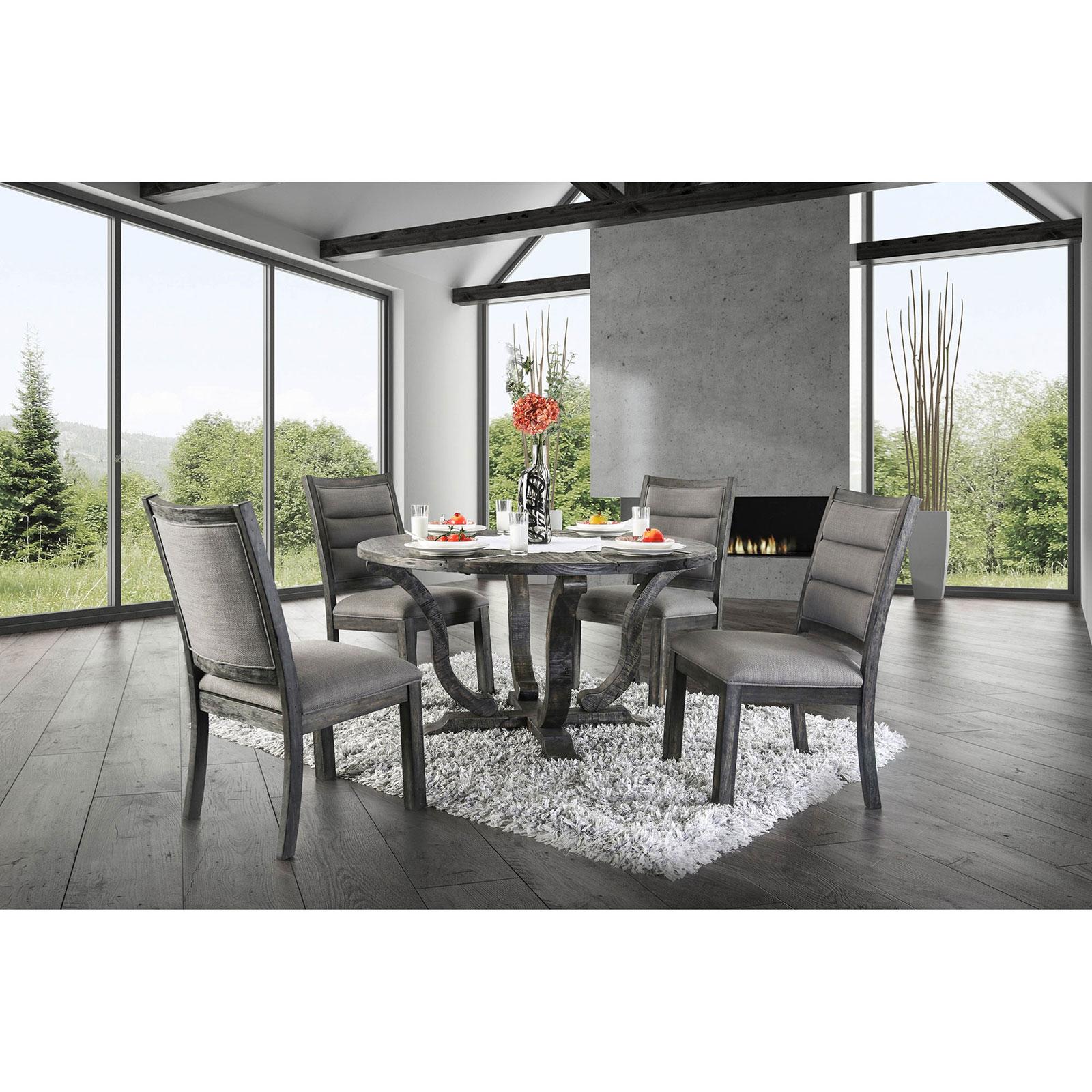  Furniture of America Round Isabelle Dining Table CM3395GY-RT IMAGE 4