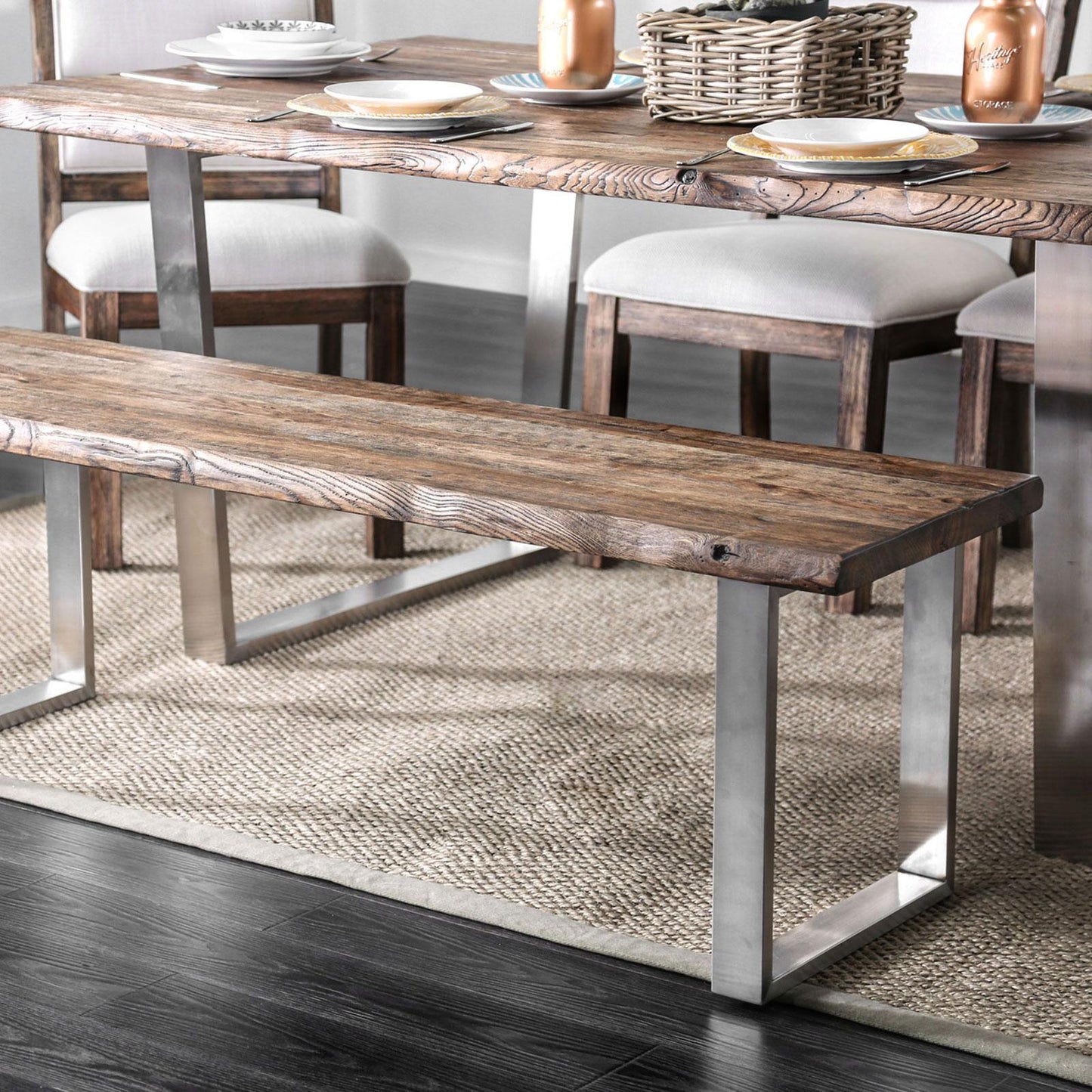  Furniture of America Mandy Dining Bench CM3451A-BN-PK IMAGE 4