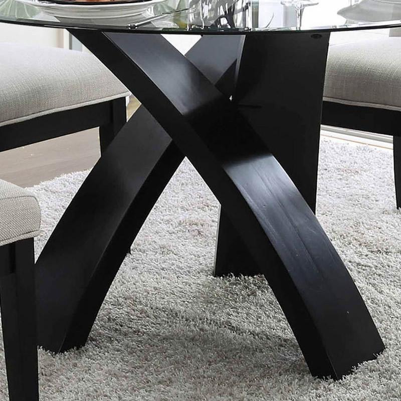 Furniture of America Round Jasmin Dining Table with Glass Top CM3393RT-TABLE IMAGE 5