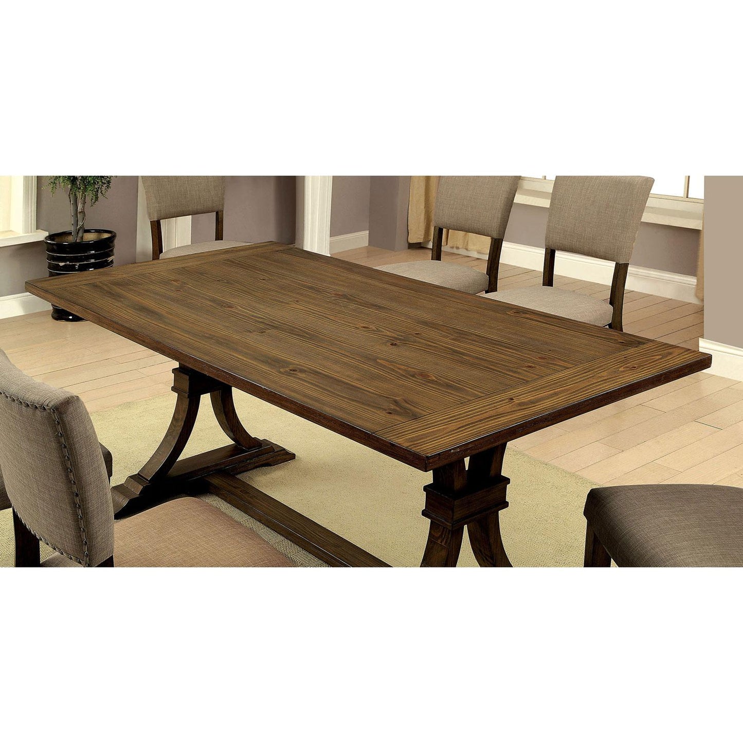  Furniture of America Gomeisa Dining Table with Trestle Base CM3826T-TABLE IMAGE 3