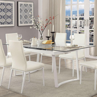  Furniture of America Miriam Dining Table with Pedestal Base CM3383WH-T-TABLE IMAGE 1