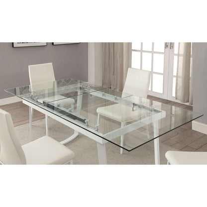  Furniture of America Miriam Dining Table with Pedestal Base CM3383WH-T-TABLE IMAGE 3