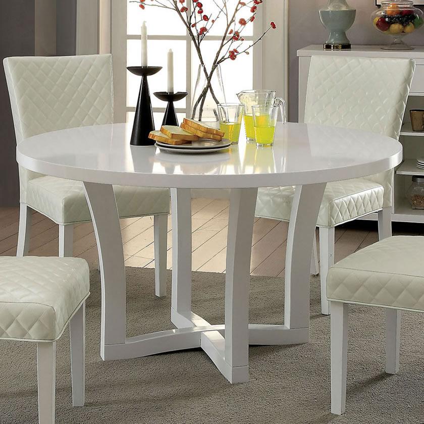  Furniture of America Round Reidar Dining Table with Trestle Base CM3651RT IMAGE 1