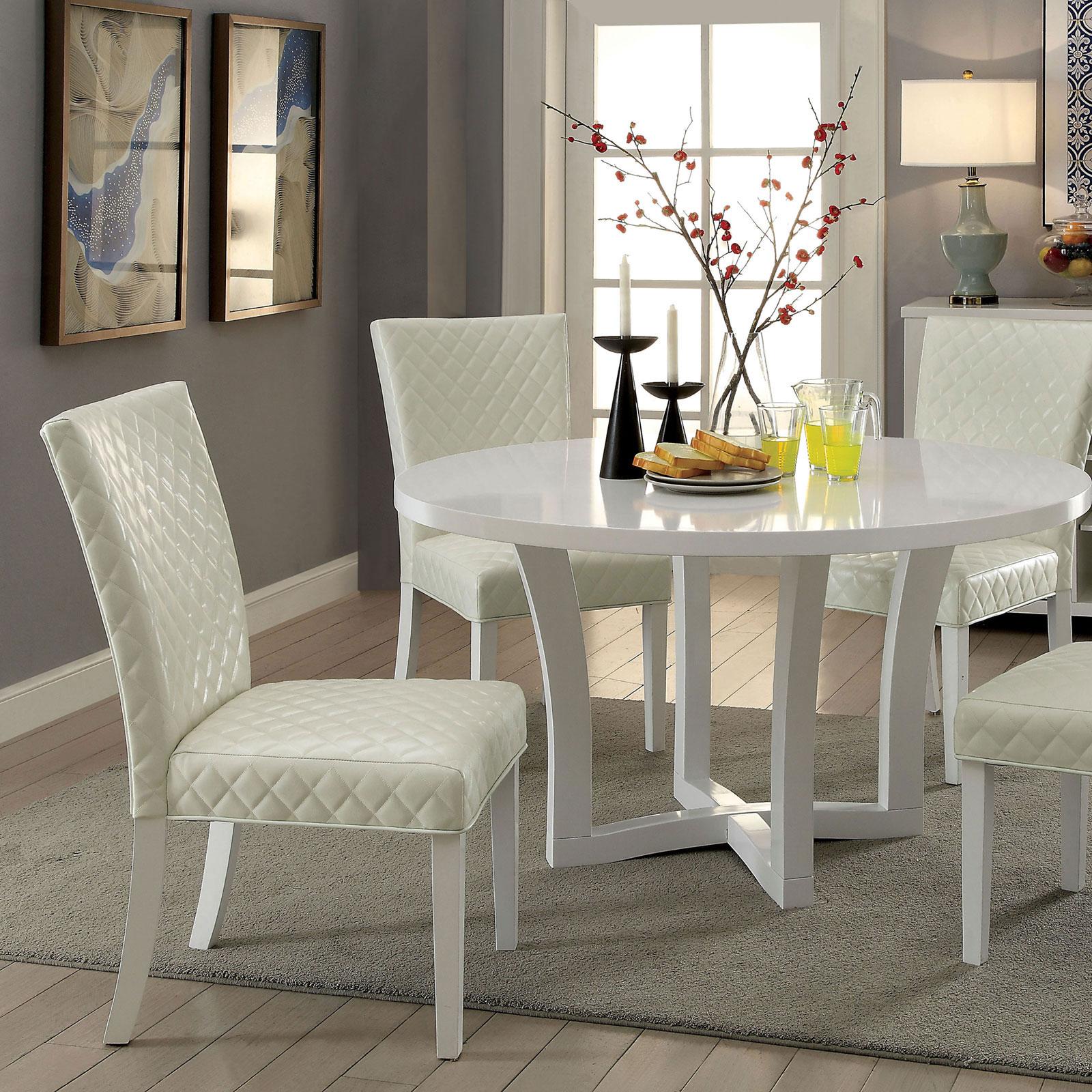  Furniture of America Round Reidar Dining Table with Trestle Base CM3651RT IMAGE 2