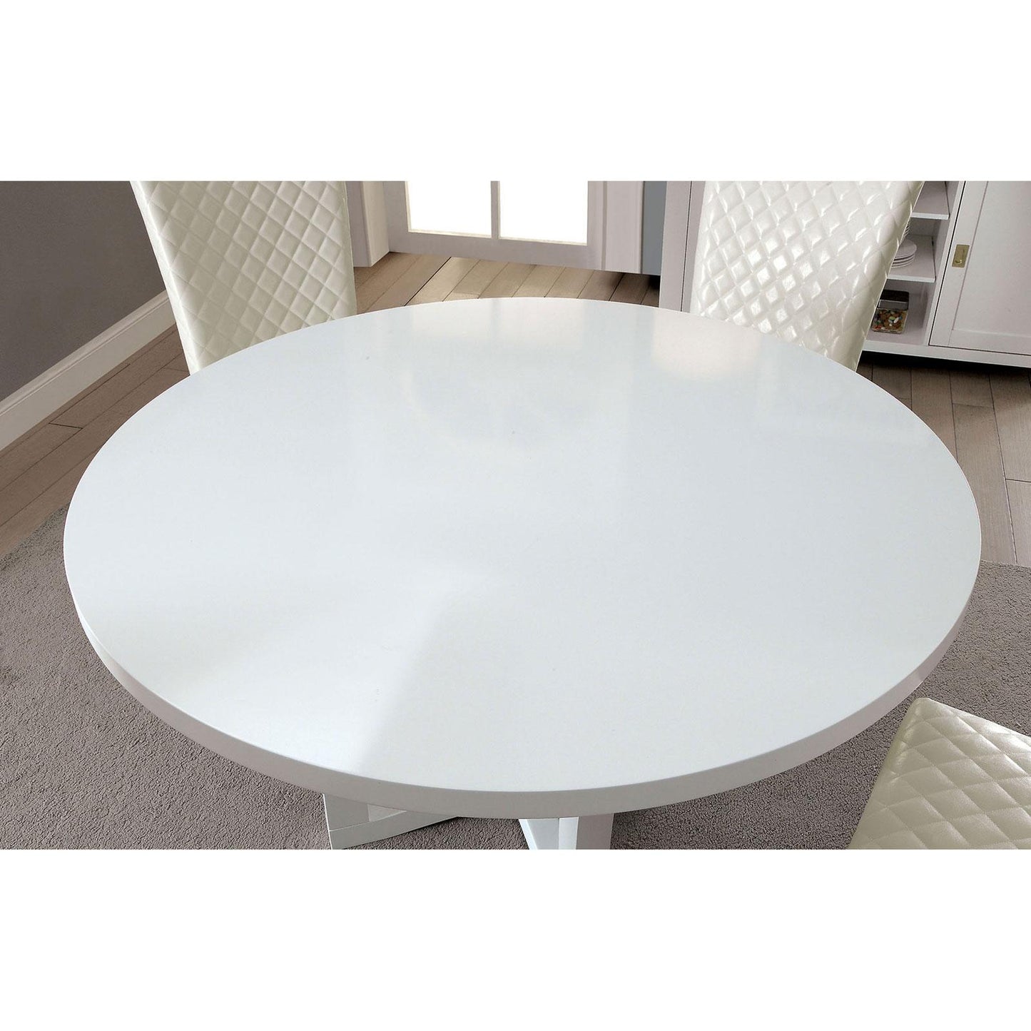  Furniture of America Round Reidar Dining Table with Trestle Base CM3651RT IMAGE 3