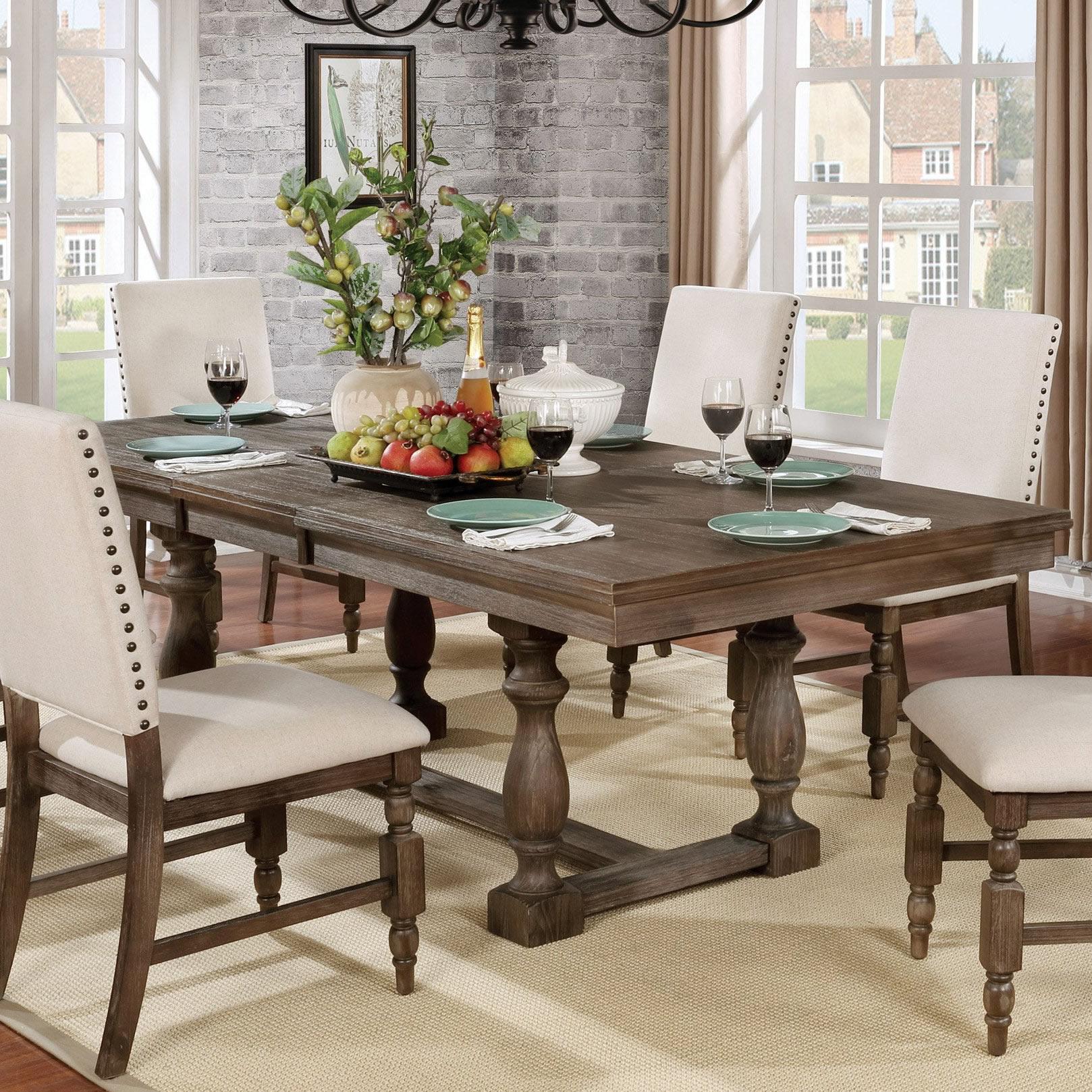  Furniture of America Roeselare Dining Table with Trestle Base CM3455T-TABLE IMAGE 1