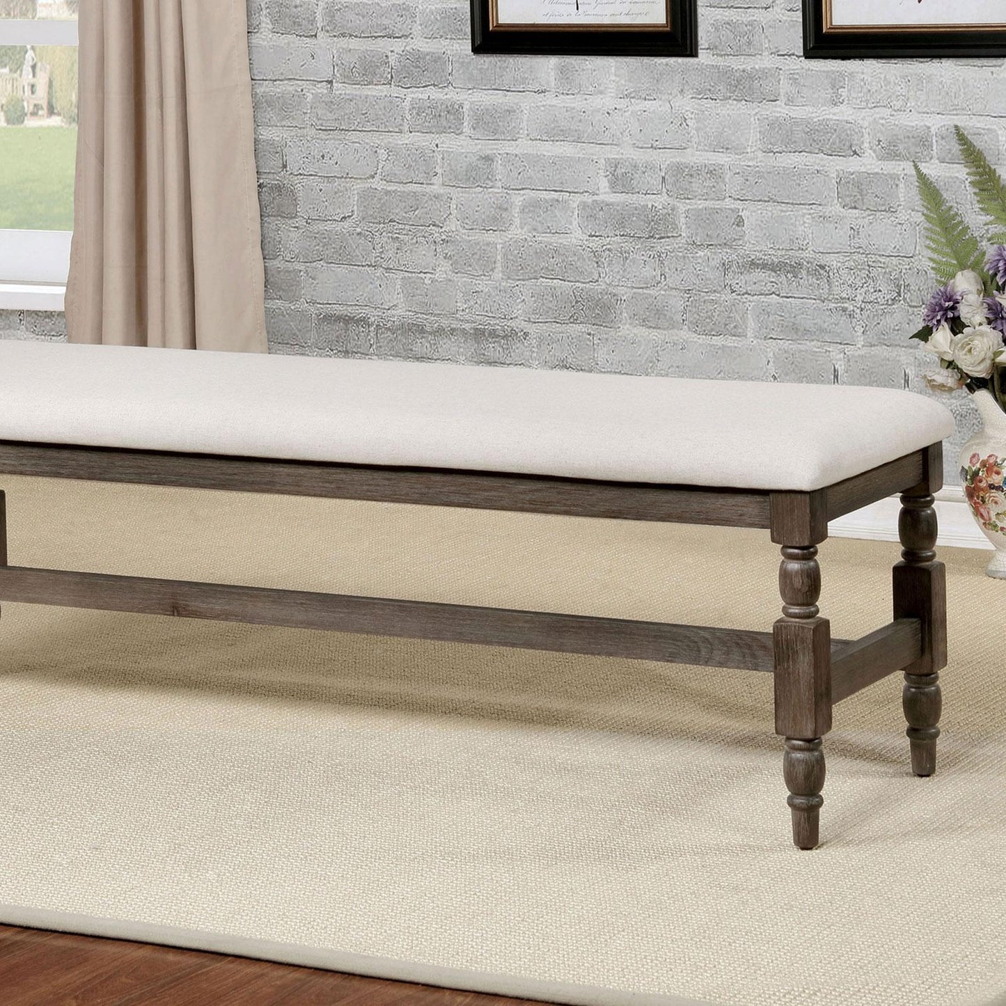  Furniture of America Roeselare Dining Bench CM3455BN IMAGE 2