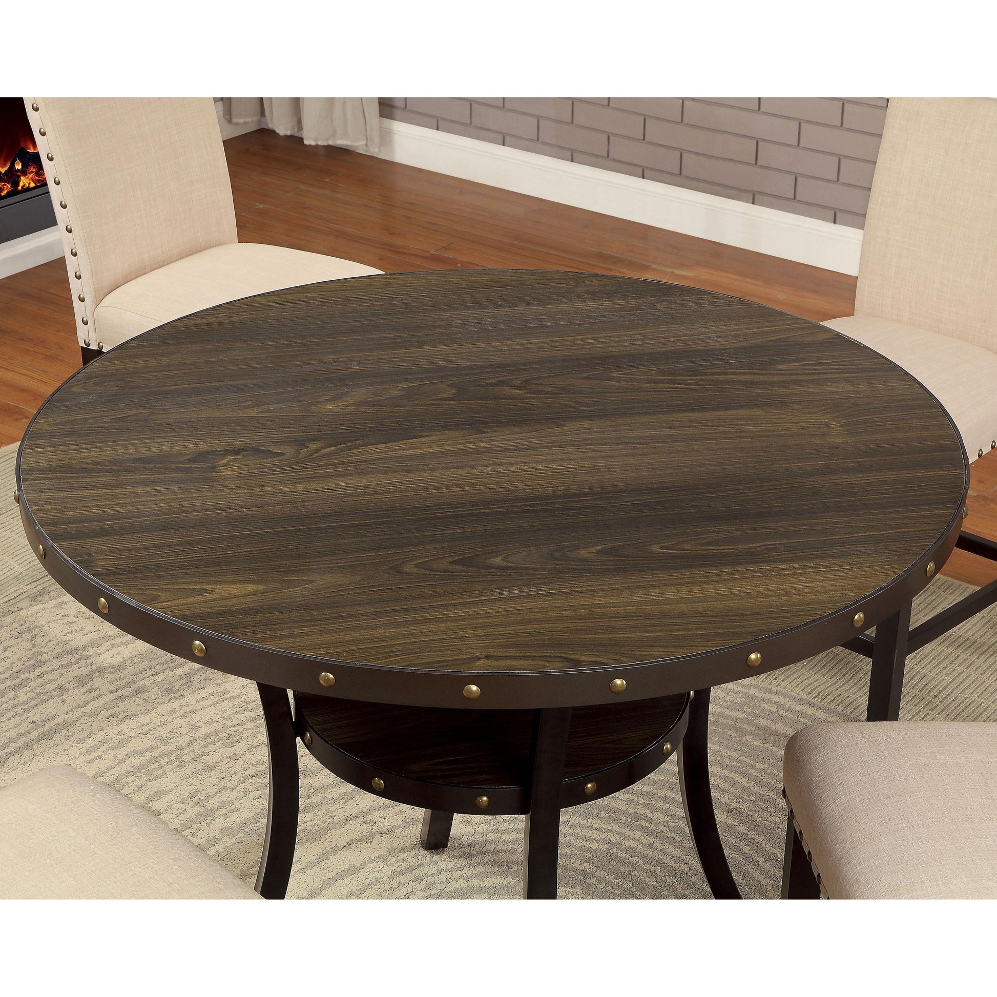  Furniture of America Round Kaitlin Counter Height Dining Table CM3323RPT IMAGE 3