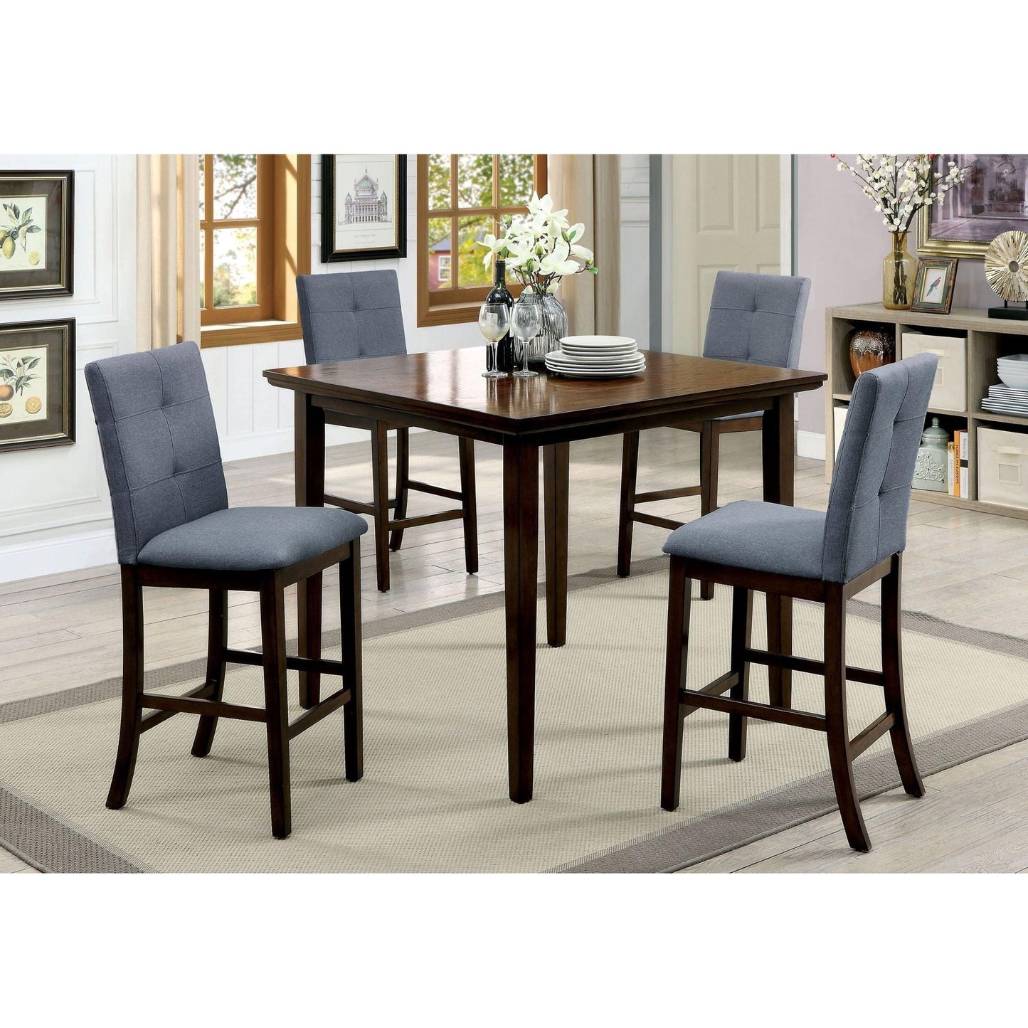  Furniture of America Charlene 5 pc Counter Height Dinette CM3354PT-5PK IMAGE 1
