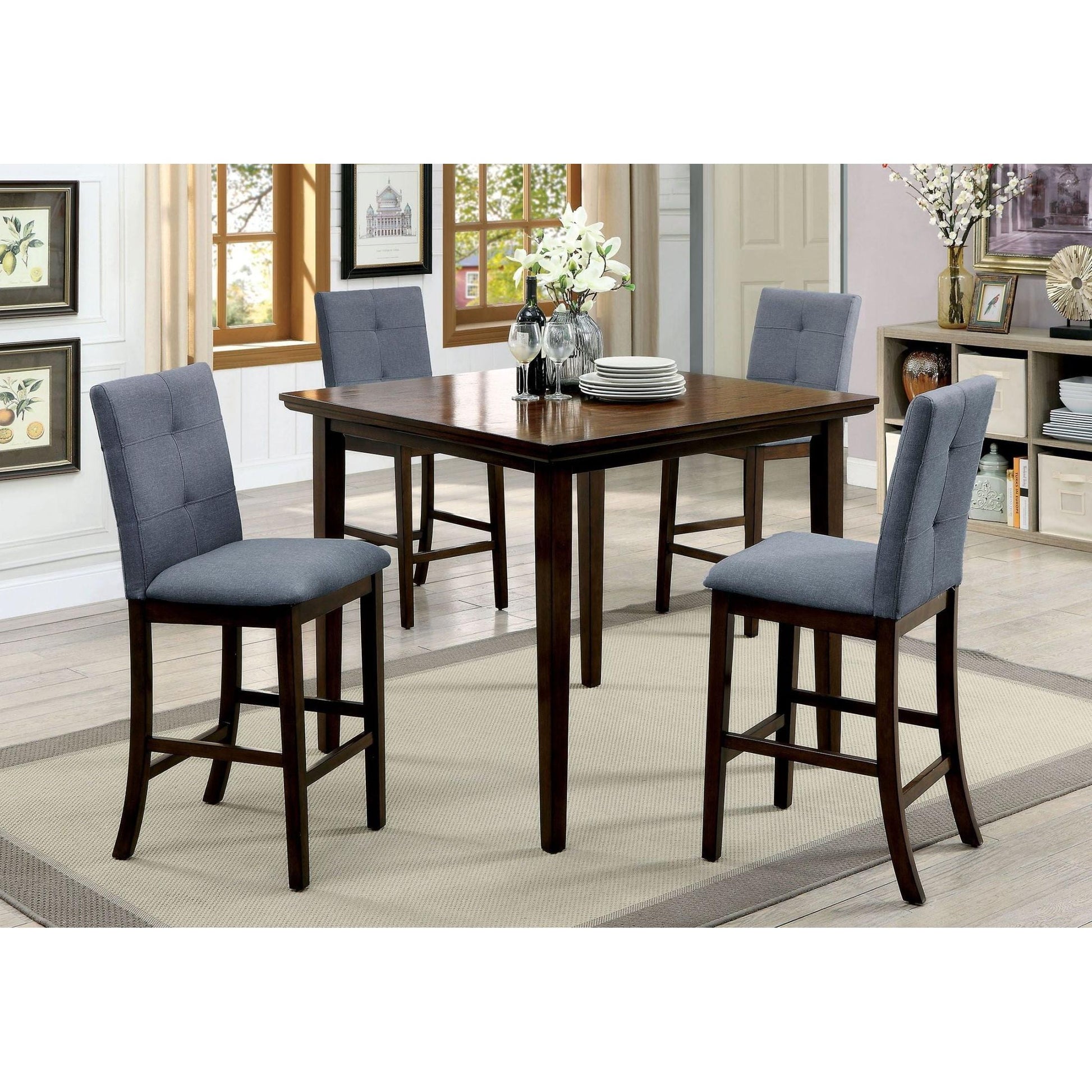  Furniture of America Charlene 5 pc Counter Height Dinette CM3354PT-5PK IMAGE 1