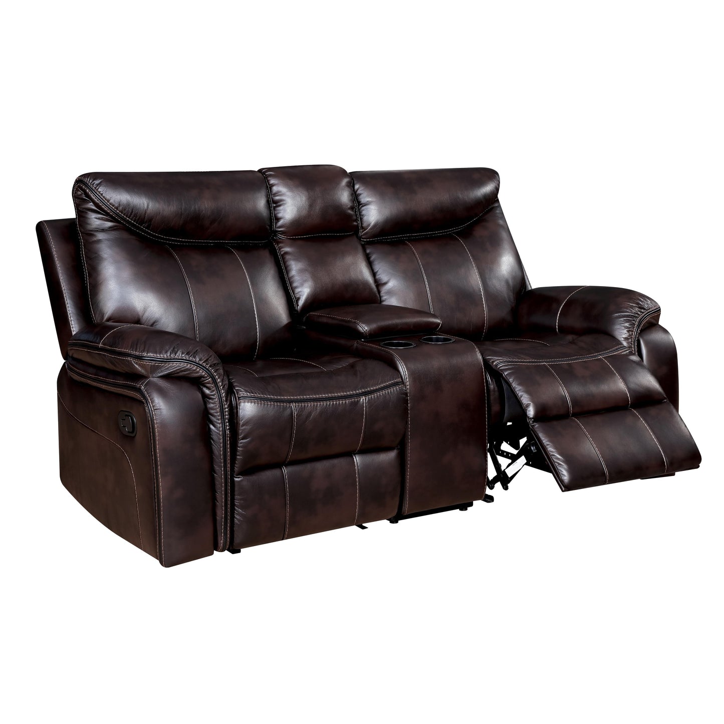  Furniture of America Karlee Reclining Leatherette Loveseat CM6988-LV-CT IMAGE 1