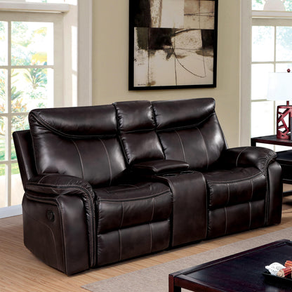  Furniture of America Karlee Reclining Leatherette Loveseat CM6988-LV-CT IMAGE 2
