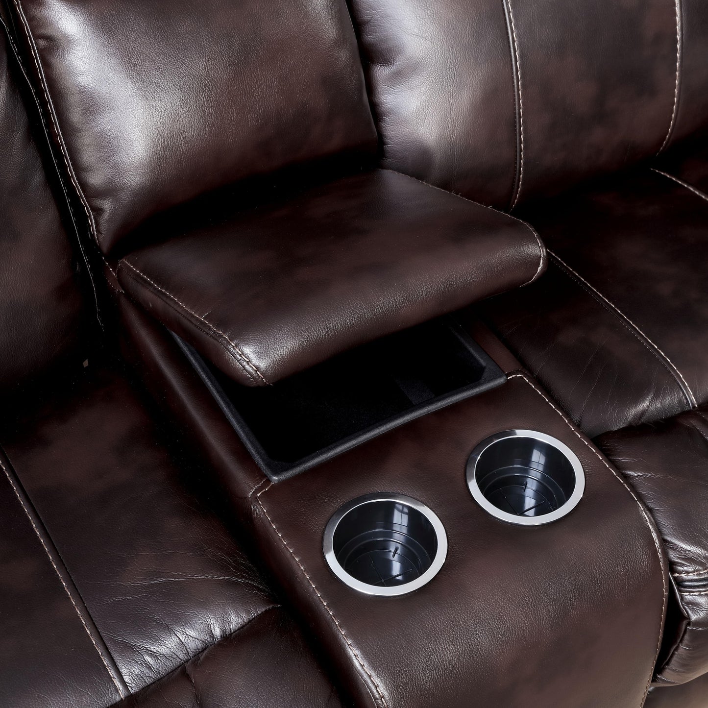  Furniture of America Karlee Reclining Leatherette Loveseat CM6988-LV-CT IMAGE 3
