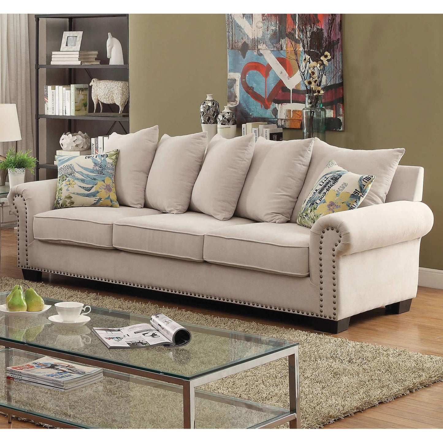 Furniture of America Skyler Stationary Fabric Sofa CM6155-SF IMAGE 2
